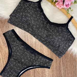 CONJUNTO ANTONELA COR PRETO C/ CORAÇÃO