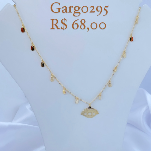 COLAR GOTINHAS DE METAL COM OLHO GREGO