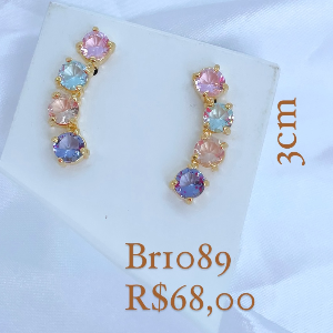 BRINCO EARCUF ZIRCONIA COLORIDA 