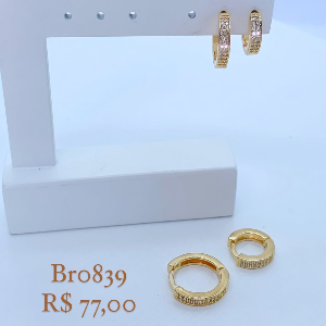 BRINCO ARGOLINHA CRAVEJADA DUPLA