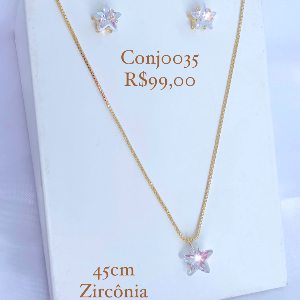 CONJUNTO ESTRELA ZIRCONIA 