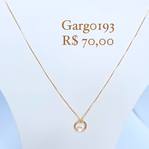 GARGANTILHA CIRCULO VAZADO COM ZIRCONIA