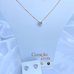 CONJUNTO CORAÇÃO ZIRCONIA 