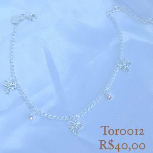 TORNOZELEIRA LAÇOS PRATA