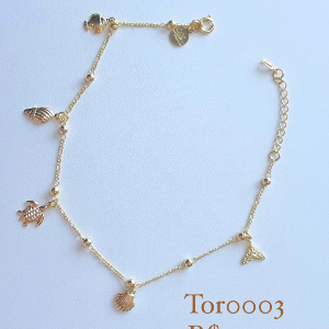 TORNOZELEIRA CORRENTE DE BOLINHA COM ELEMENTOS DO MAR