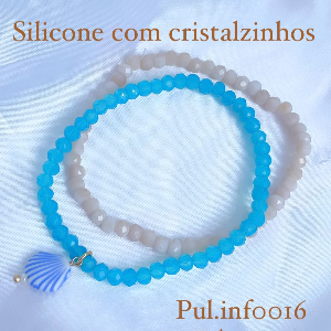 PULSEIRA INFANTIL SILICONE COM CRISTALZINHOS 