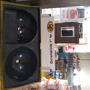 TANQUE SINTÉTICO DUPLO 110CM PRETO 
